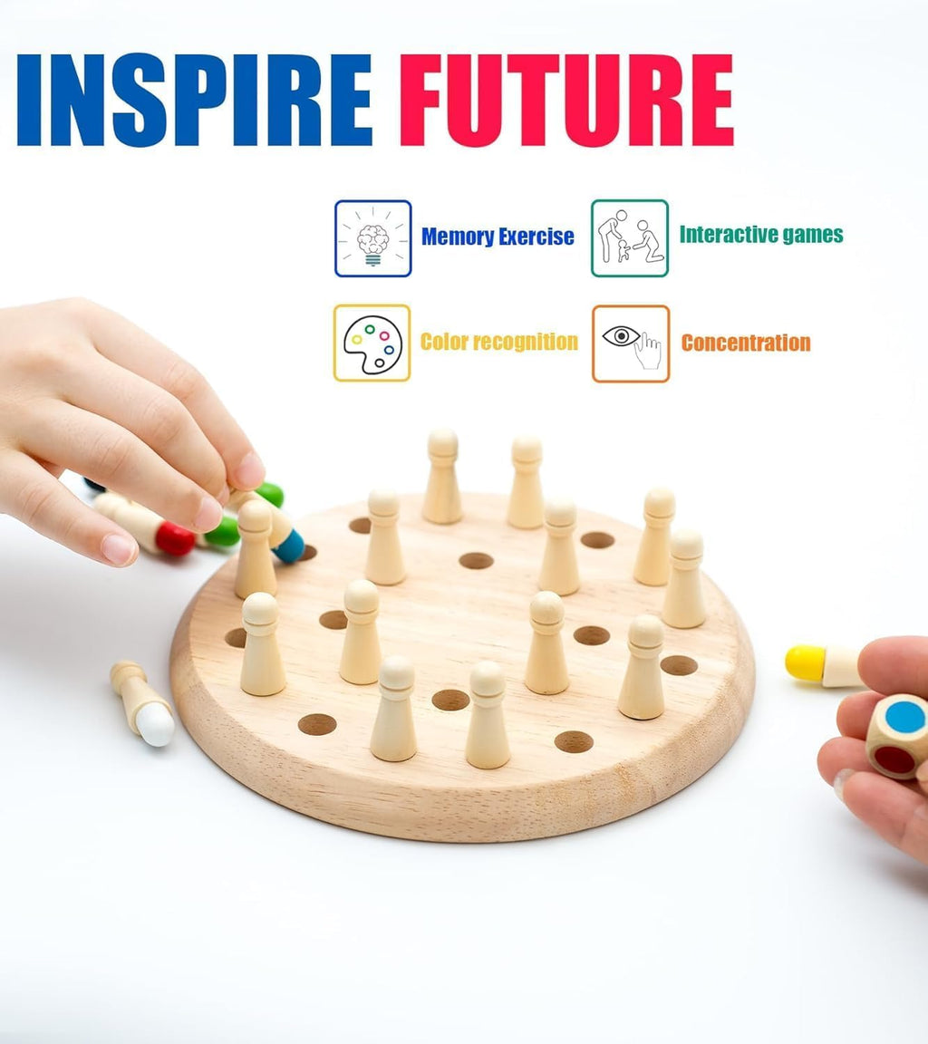 Wooden Memory Match Chess Game – kids puzzle & board game (view 14)