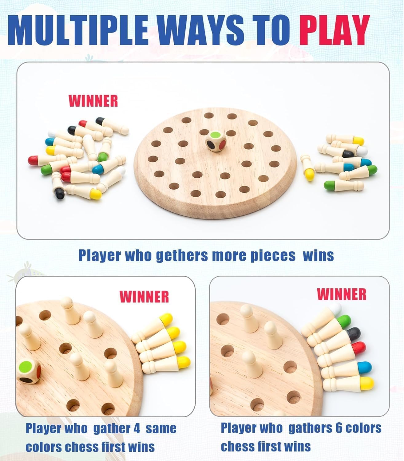Wooden Memory Match Chess Game – kids puzzle & board game (view 15)