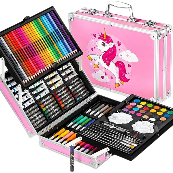 145-Piece Deluxe Art Set with Unicorn Carry Case – kids arts & crafts at KIDGROWS