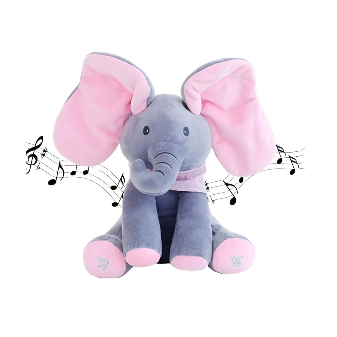 Peek-a-Boo Singing Elephant Plush – Flapping Ears Musical Toy – fun toy for kids at KIDGROWS
