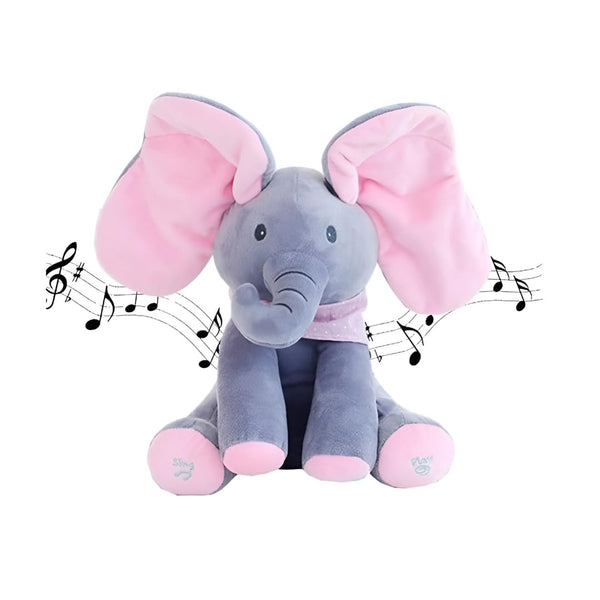 Peek-a-Boo Singing Elephant Plush – Flapping Ears Musical Toy – fun toy for kids at KIDGROWS
