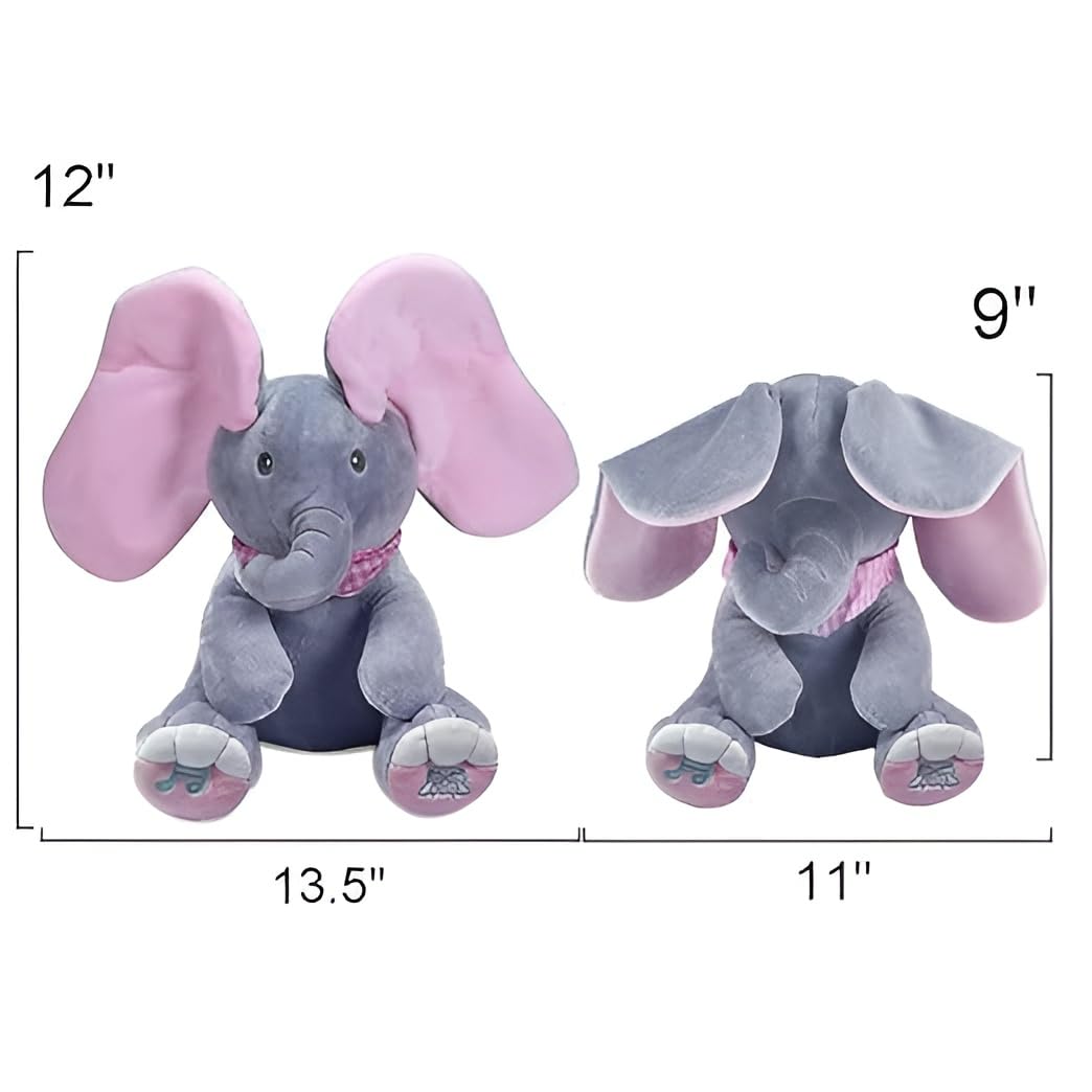 Peek-a-Boo Singing Elephant Plush – Flapping Ears Musical Toy – fun toy for kids (view 2)
