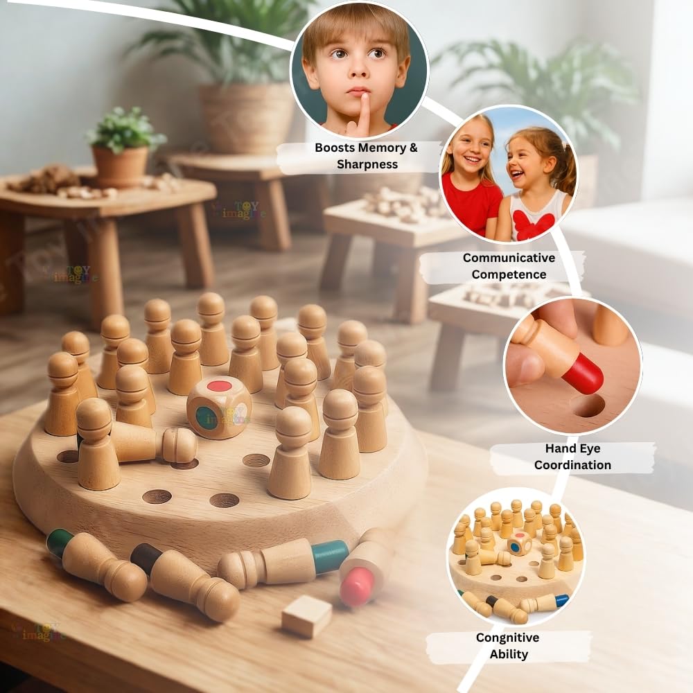 Wooden Memory Match Chess Game – kids puzzle & board game (view 2)