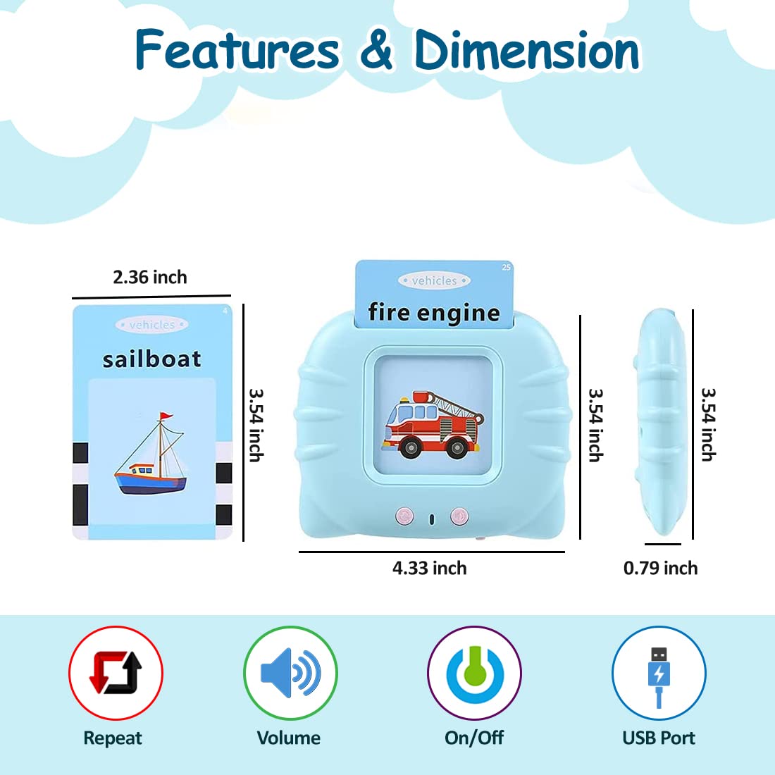 English Talking Flash Cards – educational STEM toy for kids (view 2)