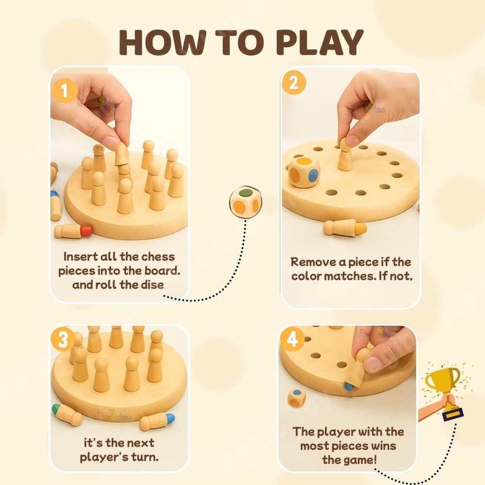 Wooden Memory Match Chess Game – kids puzzle & board game (view 3)