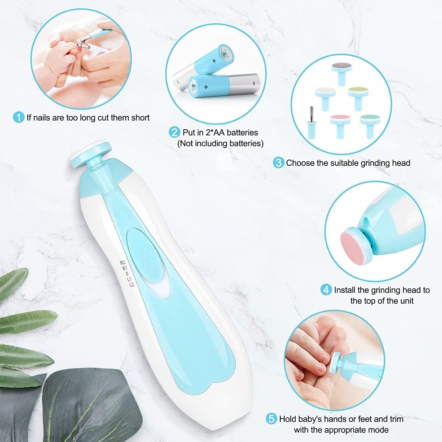 Electric Baby Nail Trimmer – safe, non-toxic baby essential (view 3)