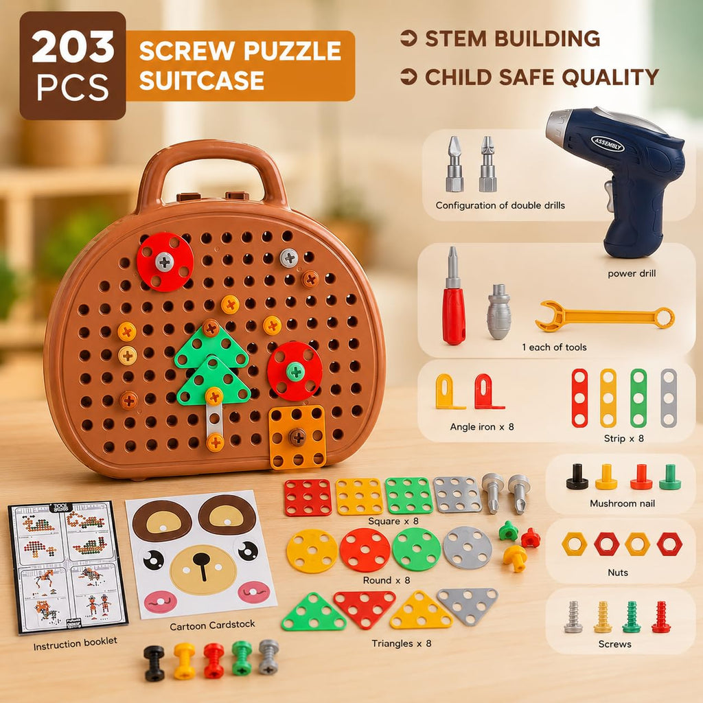 Kids Creative Tool Box Set with Electric Drill – educational STEM toy for kids (view 3)