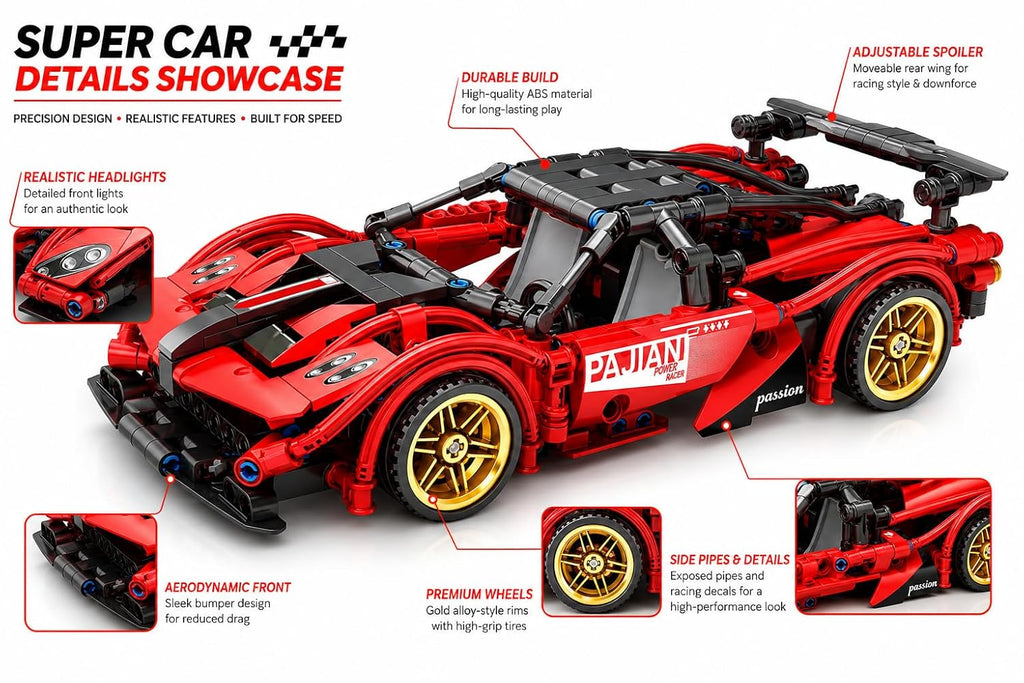 1:18 Racing Car Building Block Set – fun play toy for kids (view 4)