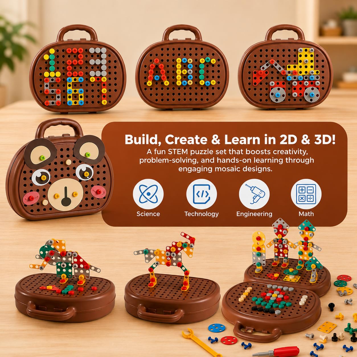 Kids Creative Tool Box Set with Electric Drill – educational STEM toy for kids (view 5)