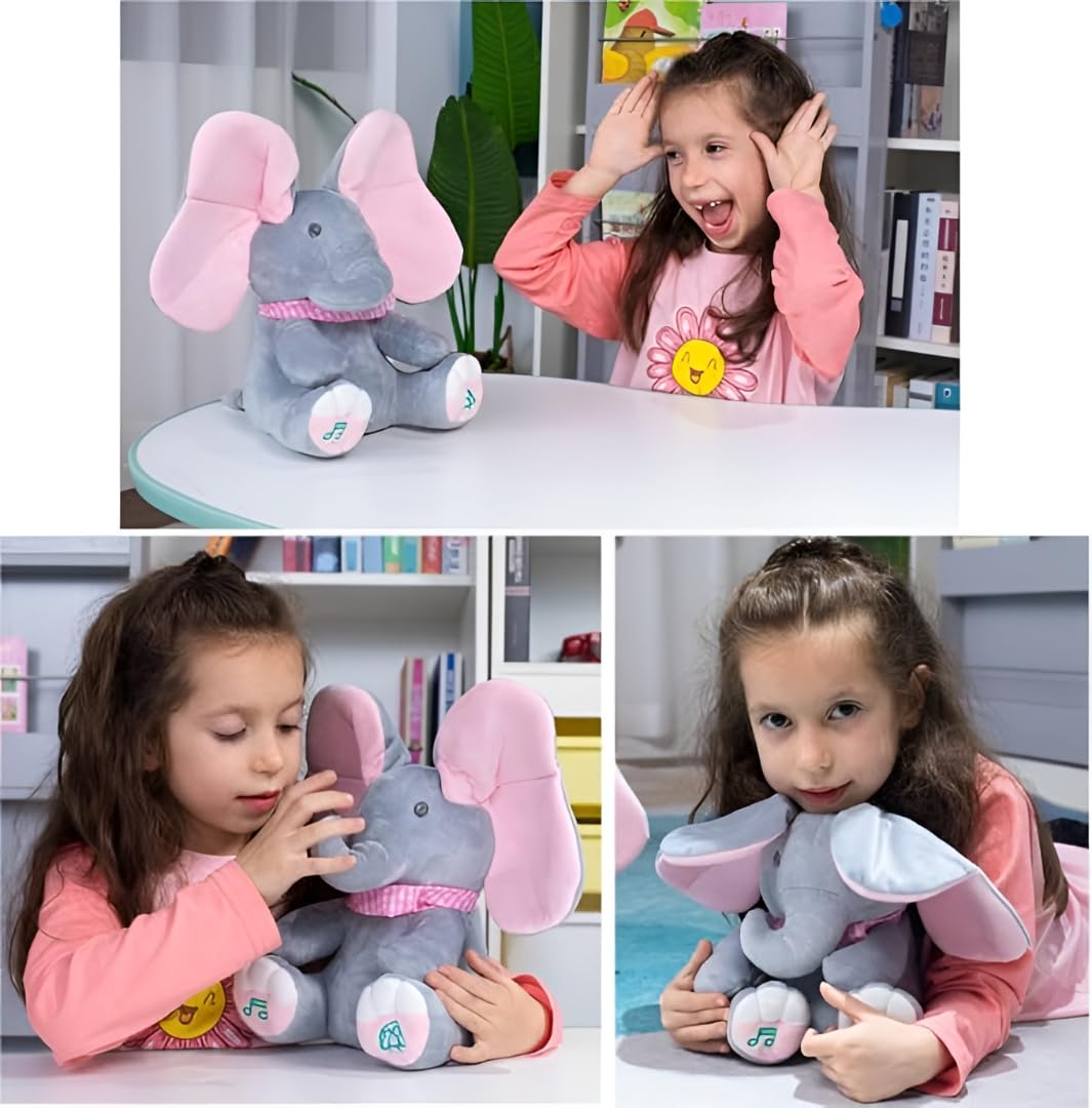 Peek-a-Boo Singing Elephant Plush – Flapping Ears Musical Toy – fun toy for kids (view 6)