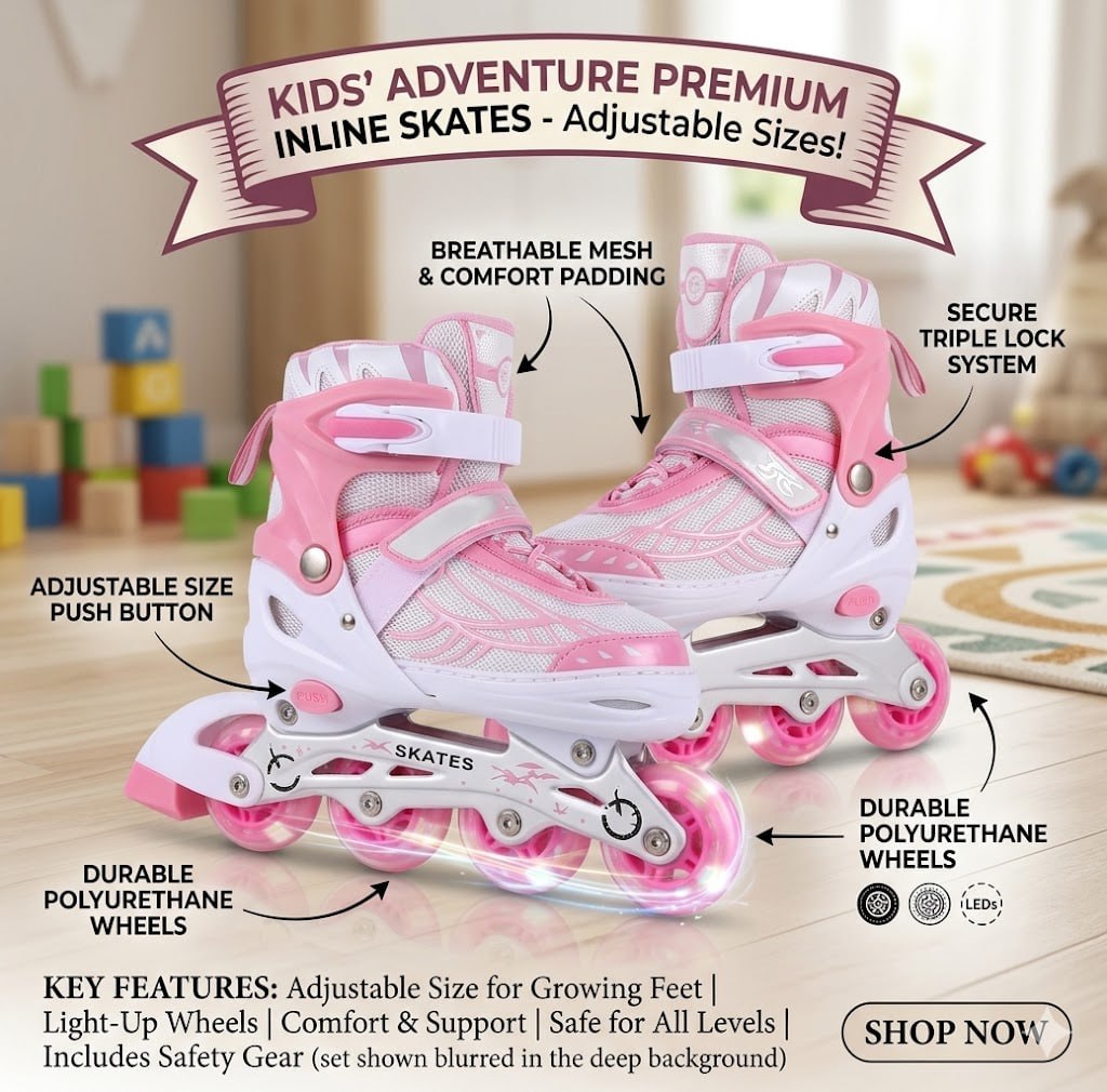Kids Roller Skates – fun play toy for kids (view 6)