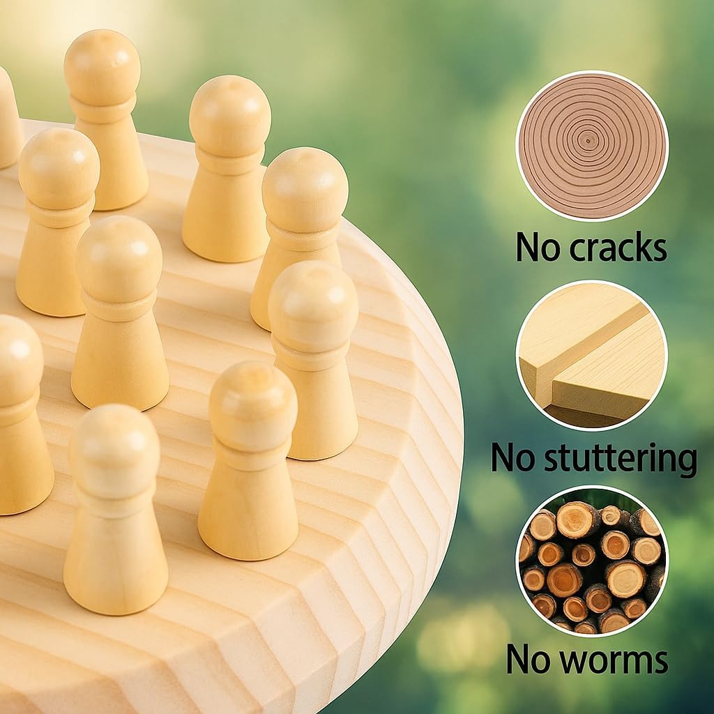 Wooden Memory Match Chess Game – kids puzzle & board game (view 9)